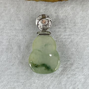 Certified Type A 18k White Gold Icy Green Piao Hua Hulu Jade Jadeite 2.00g 23.9 by 11.7 by 5.1mm - Huangs Jadeite and Jewelry Pte Ltd
