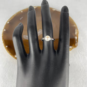 Natural-Fresh-Water-Pearl-in-S925-Sliver-Ring-1.54g-6.7-by-4.8mm-US-5.5-HK-11.8