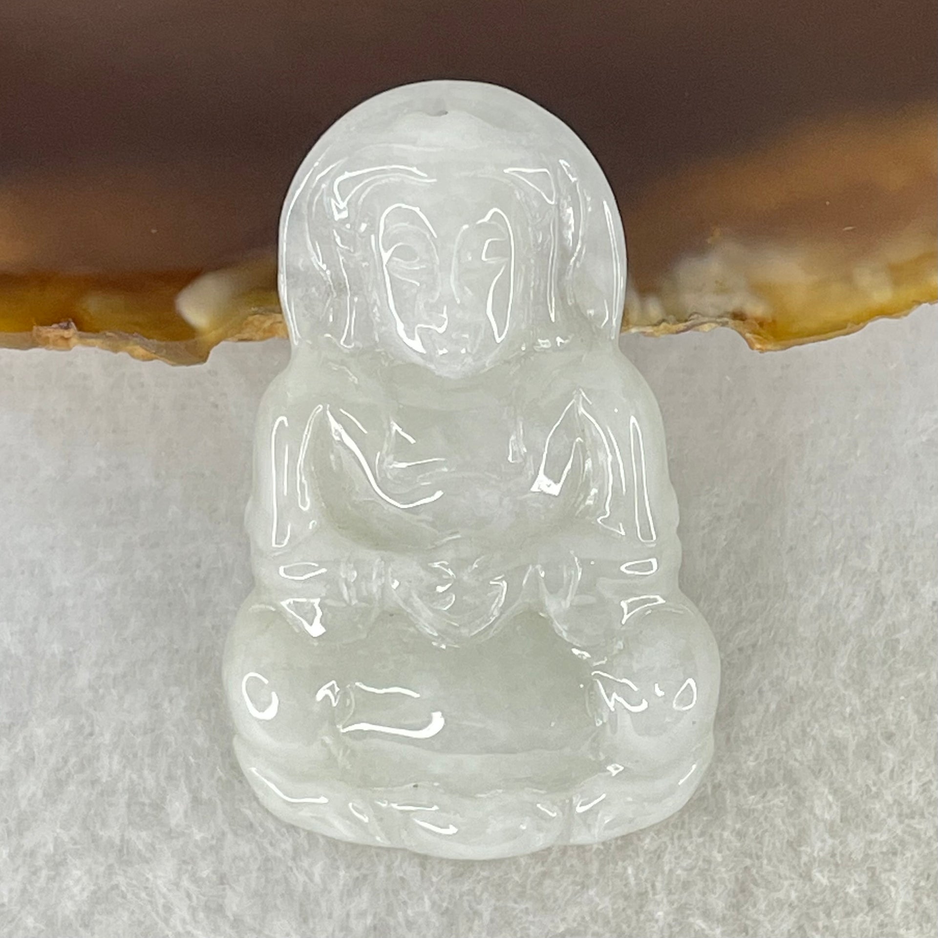 Type A Green Jadeite Guan Yin Pendant 8.30g  41.0 by 25.5 by 5.1mm - Huangs Jadeite and Jewelry Pte Ltd