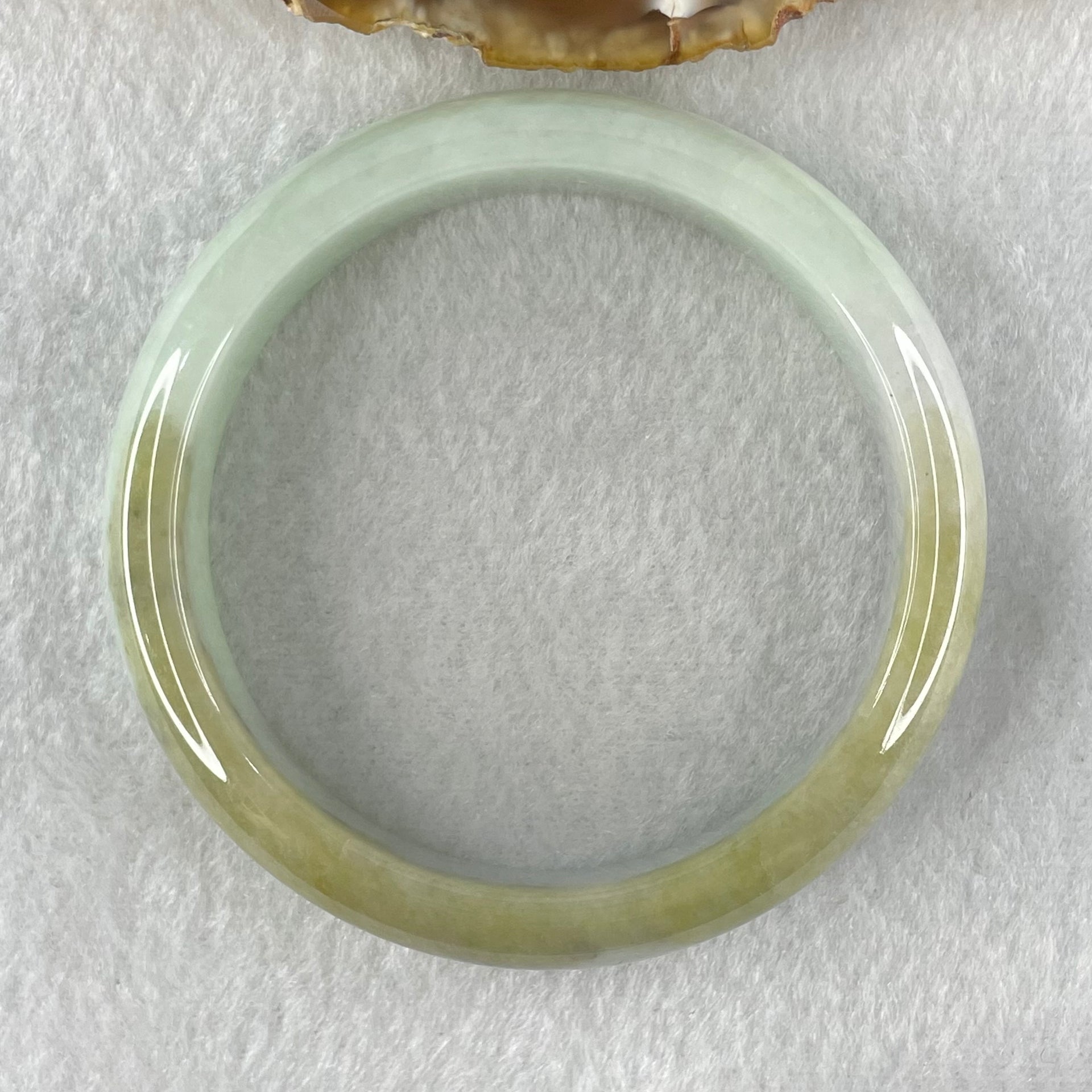 Type A Light Blueish Green with Brown and Lavender Jadeite Bangle Internal Diameter 58.3mm 58.11g 14.0 by 7.7mm (Slight Internal Lines) - Huangs Jadeite and Jewelry Pte Ltd