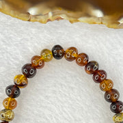 Natural Mixed Color Amber Beads Bracelet 天然琥珀手链 6.51g 16.5cm 7.8mm 32 Beads - Huangs Jadeite and Jewelry Pte Ltd
