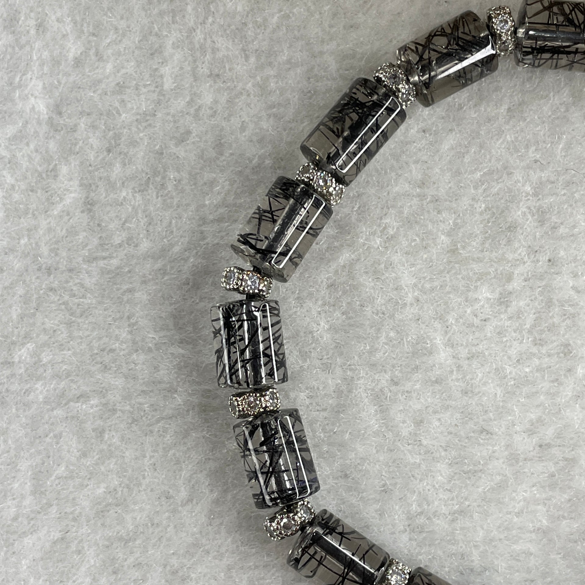 Natural Black Rutilated Quartz Lulu Tong Bracelet 16.33g 16.5cm 6.4mm 17 Lulu Tong - Huangs Jadeite and Jewelry Pte Ltd