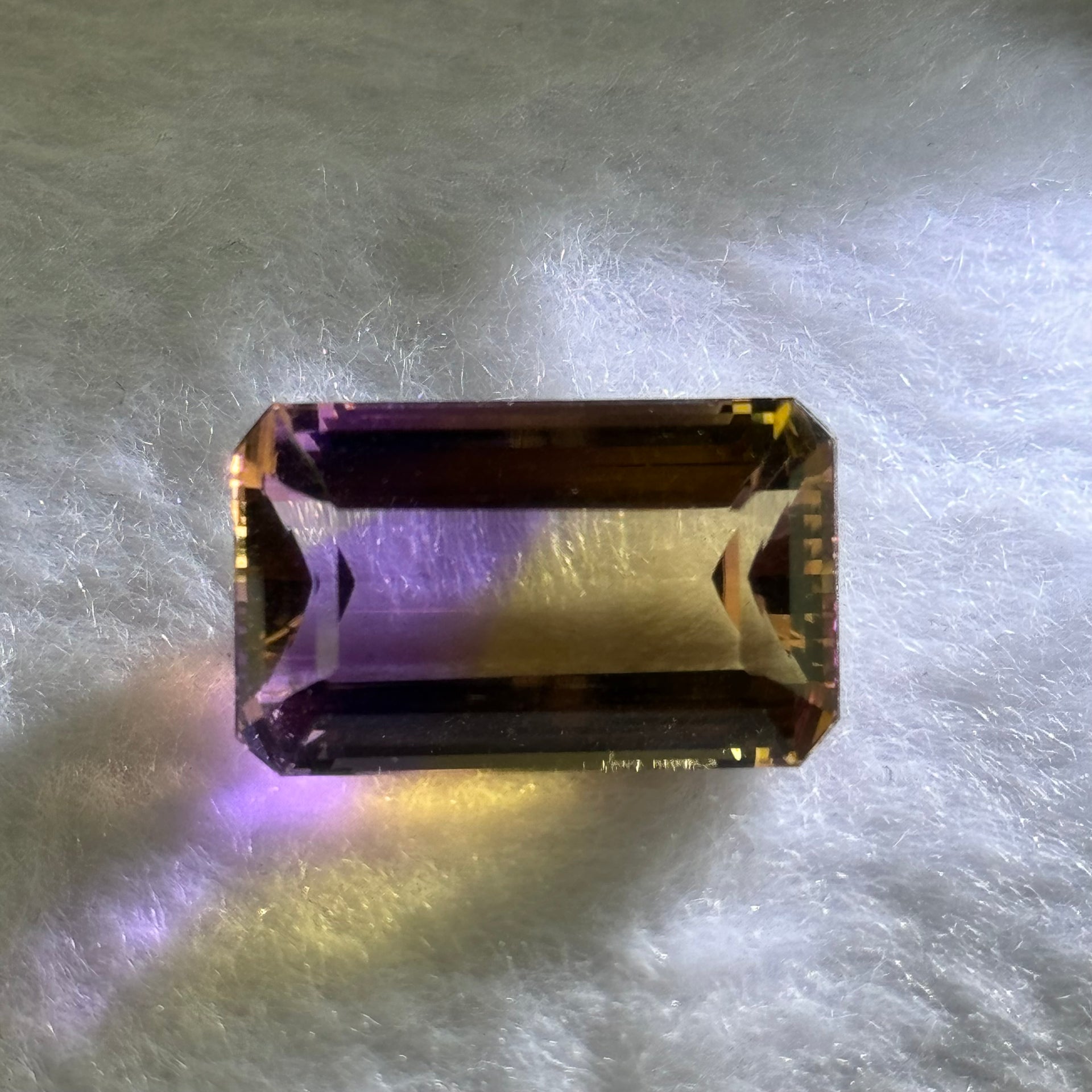 Natural Faceted Ametrine Parallelogram Shape 18.72ct 21.1 by 12.9 by 8.6mm - Huangs Jadeite and Jewelry Pte Ltd