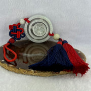 Type A Green Jadeite 3 Tiers Movable Ping An Kou Donut Display 54.49g 55.3 by 13.0mm - Huangs Jadeite and Jewelry Pte Ltd