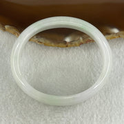 Type A Natural Light Green with Faint Lavender Jadeite Oval Bangle 39.14g Inner Diameter 53.6mm 14.0 by 6.0mm (Slight Internal Line) - Huangs Jadeite and Jewelry Pte Ltd