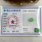 Certified Natural Type A Apple Green Jadeite Lulutong Charm Pendant 3.97g 12.8 by 13.1mm - Huangs Jadeite and Jewelry Pte Ltd
