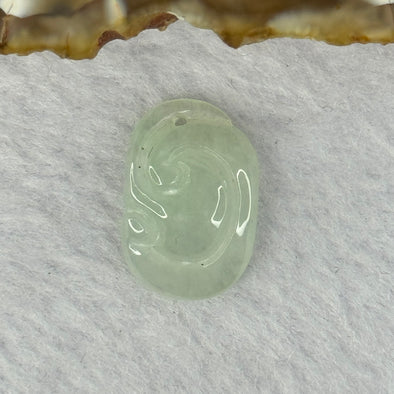 Type A Semi Icy Light Green Jadeite Mini Ruyi Pendant 2.10g 19.2 by 12.9 by 5.3mm - Huangs Jadeite and Jewelry Pte Ltd