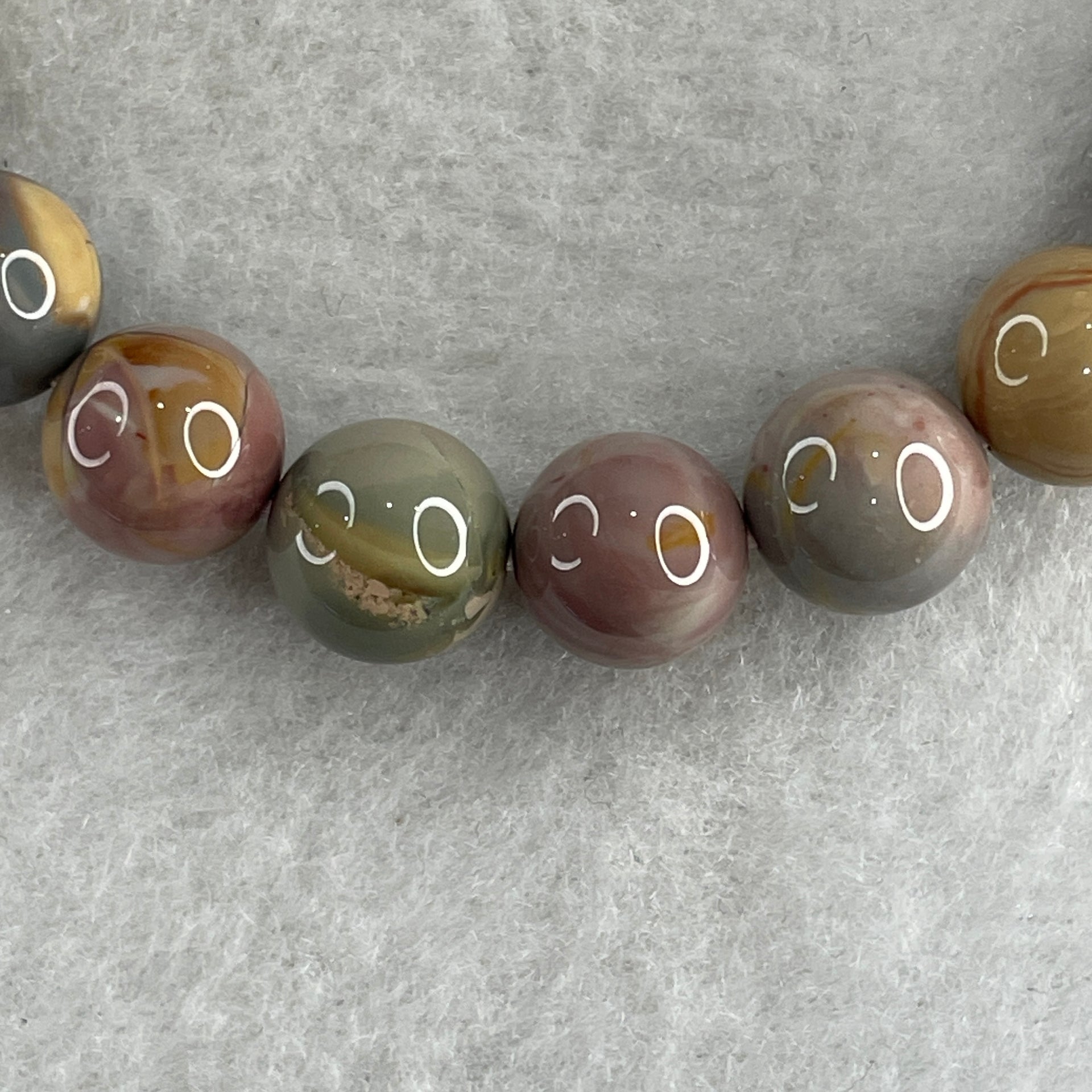 Natural Alashan Agate Pastels Pink Beads with Pig Charm Bracelet 29.54g 16cm 10.2mm 18 Beads - Huangs Jadeite and Jewelry Pte Ltd