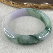 Type A Jelly Bright Lavender with Dark Blueish Green Piao Hua Jadeite Bangle 47.66g Internal Diameter 51.2mm 12.8 by 8.4mm (Very Slight Internal Line) - Huangs Jadeite and Jewelry Pte Ltd