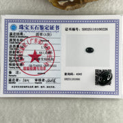 Type A Translucent Black Omphacite Jadeite Round Cabouchon Stone For Setting 1.06g 12.7 by 9.0 by 4.7mm - Huangs Jadeite and Jewelry Pte Ltd