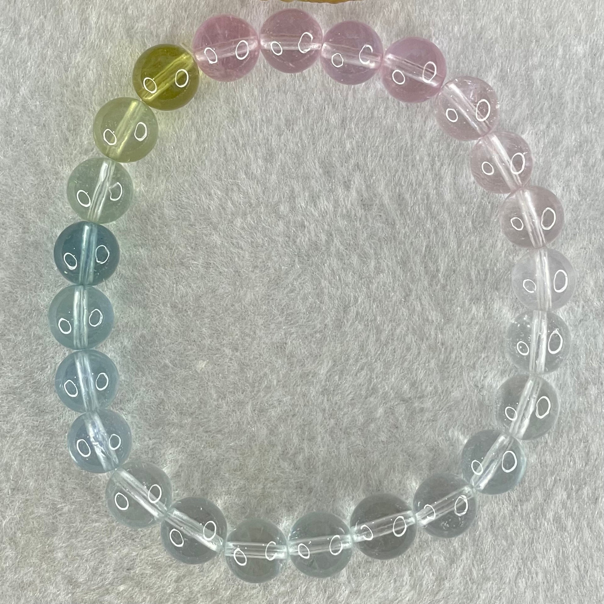 Very Very High Grade Transparent Natural Morganite Beryl Beads Bracelet 18.20g 16cm 8.4mm 24 Beads - Huangs Jadeite and Jewelry Pte Ltd