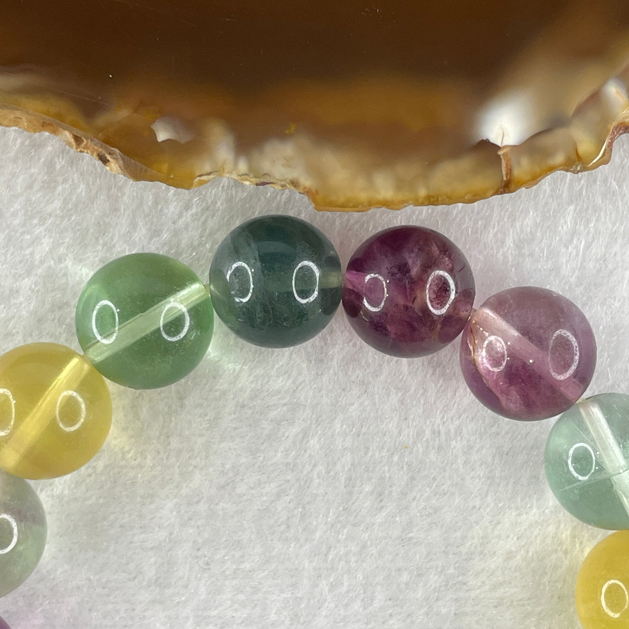 Very Good Natural Fluorite Beads Bracelet 36.72g 14cm 11.4mm 16 Beads