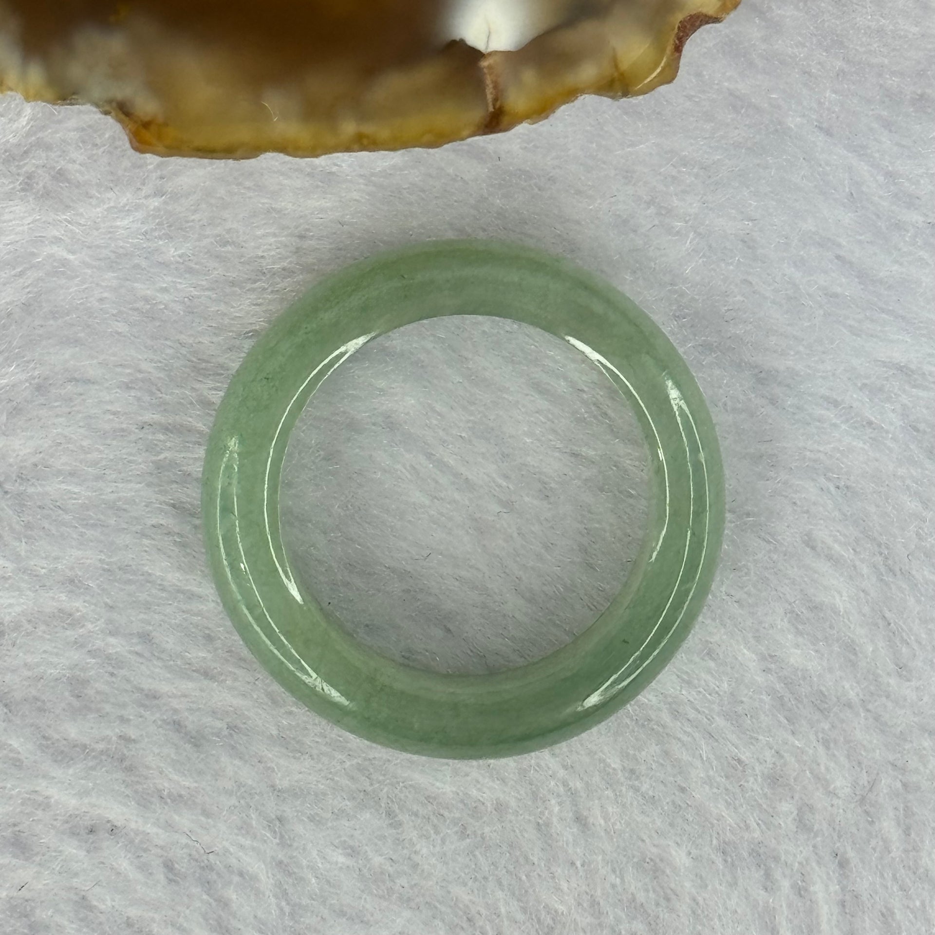 Type A Green Jadeite Ring 3.97g 6.1 by 3.8mm US7 HK15.5 - Huangs Jadeite and Jewelry Pte Ltd