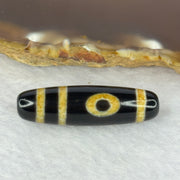 Natural Powerful Tibetan Old Oily Agate 2 Eyes Dzi Bead Heavenly Master (Tian Zhu) 二眼天诛 6.52g 37.8 by 10.9mm - Huangs Jadeite and Jewelry Pte Ltd
