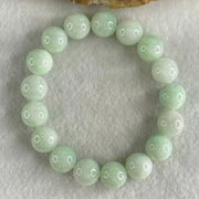 Type A Light Green Jadeite Beads Bracelet 51.61g 16.5cm 12.1mm 17 Beads - Huangs Jadeite and Jewelry Pte Ltd