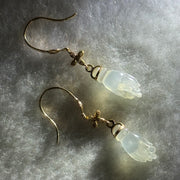 Type A HighIcy White Jade Jadeite Guan Yin’s Midas Touch 18k Rose Gold 1.58g 36.3 by 6.1 by 3.2mm - Huangs Jadeite and Jewelry Pte Ltd