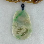 Type A Natural Light Green with Apple Green Jadeite 3D Dragon In Hollow Carving Pendant 27.58g 58.65 by 39.42 by 8.48mm with NGI Cert No. 16824716 - Huangs Jadeite and Jewelry Pte Ltd