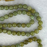 Type A Green with Yellow Jadeite Beads Necklace 72.55g 60cm 8.3mm 78 Beads - Huangs Jadeite and Jewelry Pte Ltd