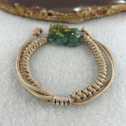 Natural Type A Blueish-Green & Brownish Jadeite Pixiu Bracelet Focal Charm | Wealth Guardian & Asset Protection Talisman (6.69g | 21.1 x 10.2 x 11.2mm) - Huangs Jadeite and Jewelry Pte Ltd