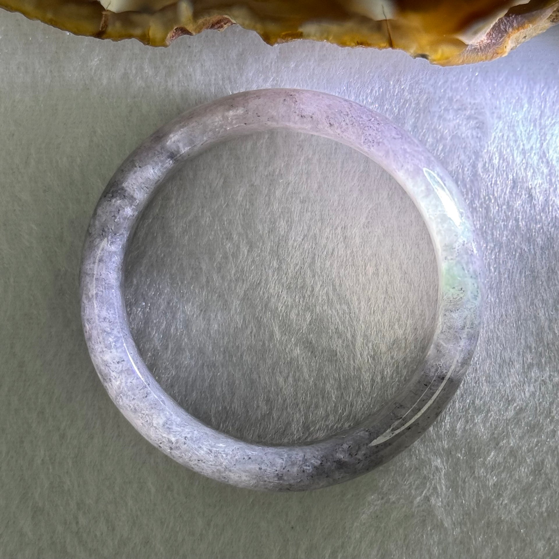 Baby Kids Type A Semi Icy Wuji Grey Jadeite Bangle Internal Diameter 40.1mm 25.02g 11.6 by 6.2mm (Fine Internal Lines) - Huangs Jadeite and Jewelry Pte Ltd