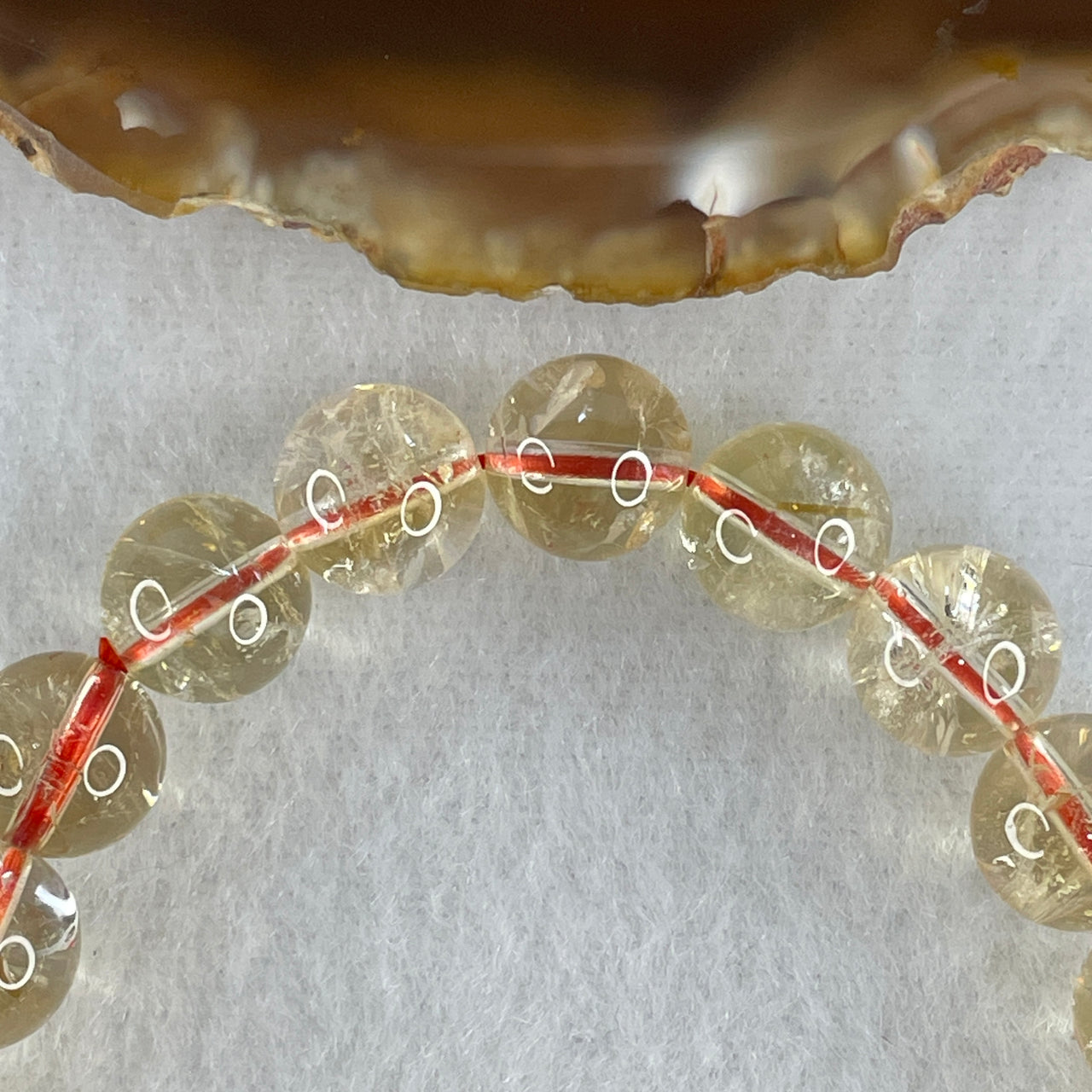 Certified Average Grade Natural Yellow Citrine Crystal Beads Bracelet | 9.8mm Golden Merchant's Stone (27.99g | 17.5cm Wrist Sizing | 22 Beads)