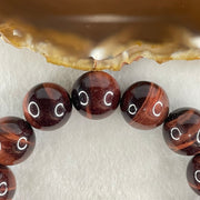 Natural Red Tiger's Eye Quartz Beads Bracelet 78.81g 17cm 16.0mm 14 Beads - Huangs Jadeite and Jewelry Pte Ltd