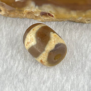 Natural Powerful Tibetan Old Oily Dark Brown Yellow Agate Tiger Tooth Daluo Dzi Bead Heavenly Master (Tian Zhu) 2.06g 12.2 by 10.1mm - Huangs Jadeite and Jewelry Pte Ltd