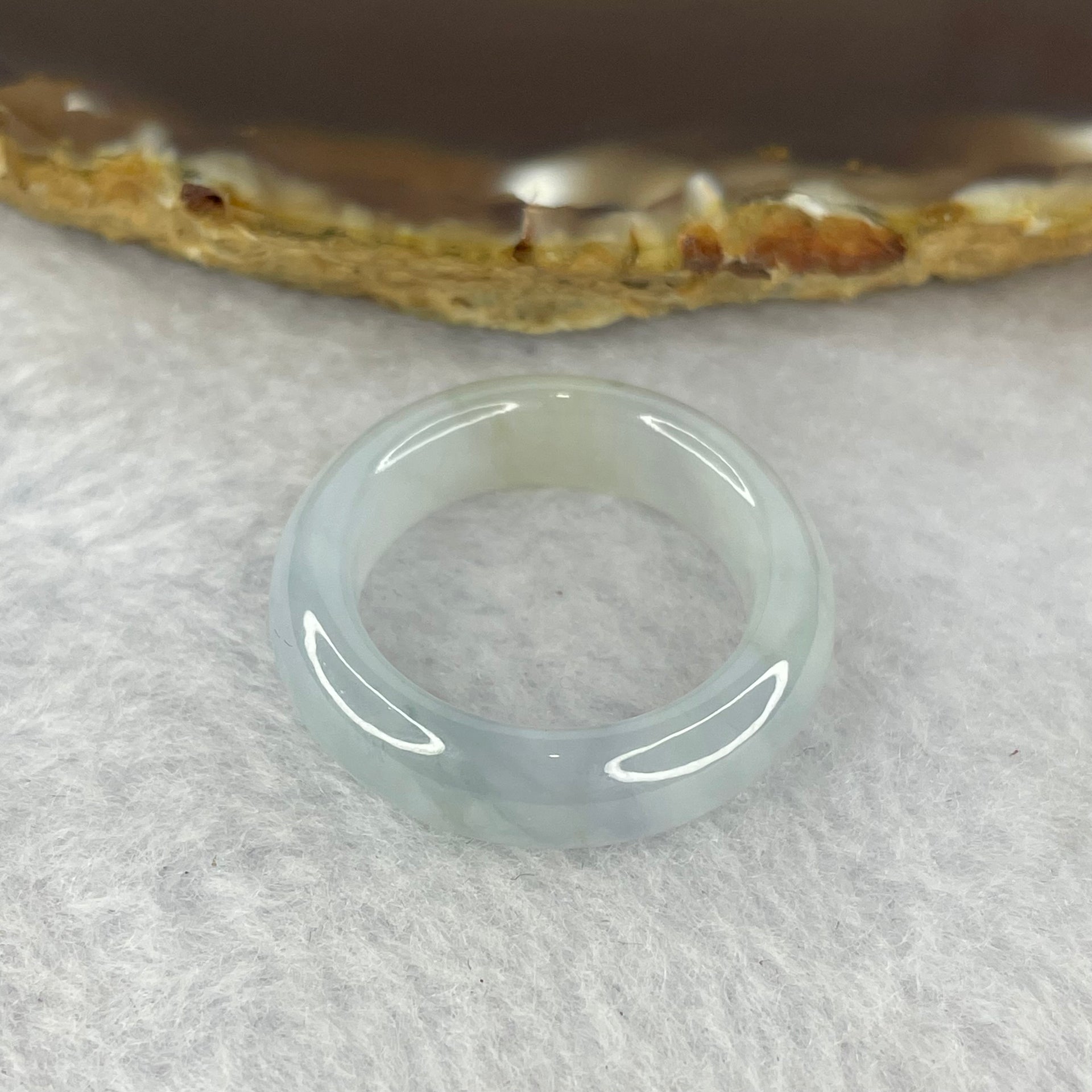 Type A Semi Icy Light Purple with Light Green Jadeite Ring 6.55g 7.4 by 4.8 mm US 10.5/ HK 23.5 (Perfect) - Huangs Jadeite and Jewelry Pte Ltd