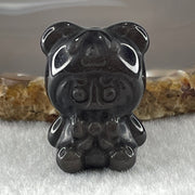 Black Obsidian Labubu Charm Display 14.77 by 28.8 by 21.9 by 19.3mm - Huangs Jadeite and Jewelry Pte Ltd