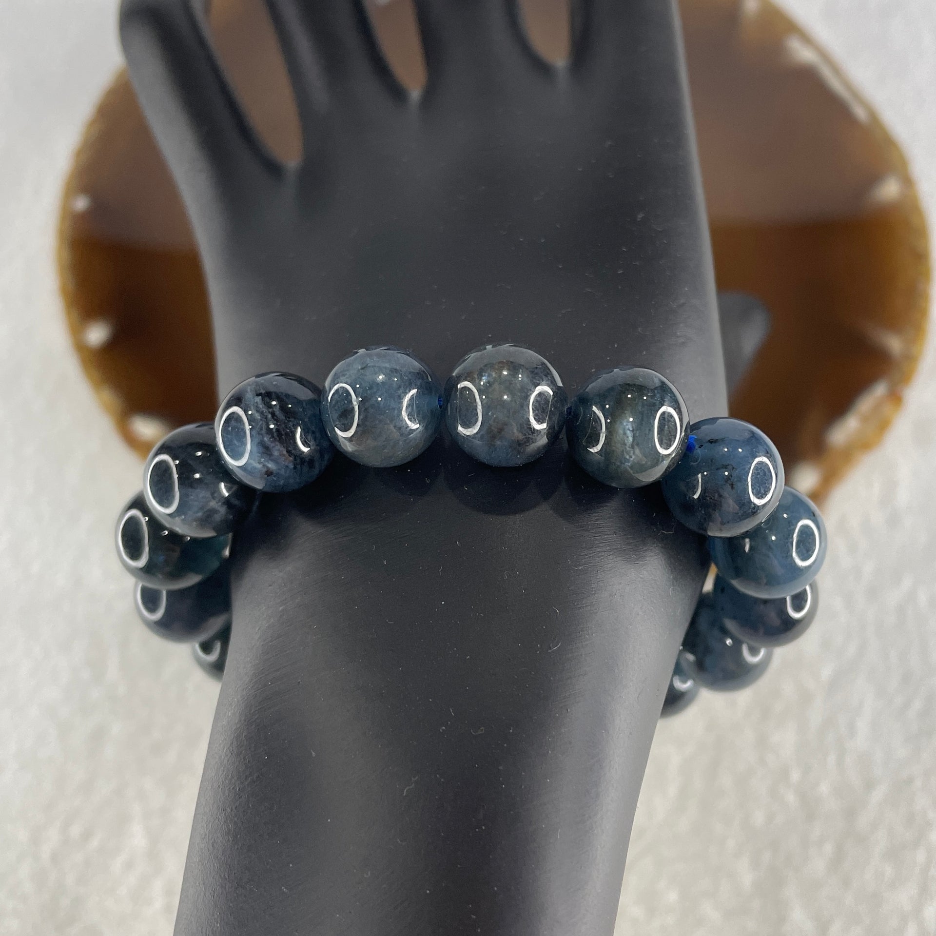 Above Average Natural Blue Devil Aquamarine Beads Bracelet 37.72g 16cm 11.8mm 17 Beads - Huangs Jadeite and Jewelry Pte Ltd