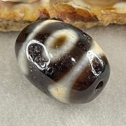 Natural Powerful Tibetan Old Oily Agate 3 Eyes Dzi Bead Heavenly Master (Tian Zhu) 三眼天诛 6.20g 20.3 by 14.7mm - Huangs Jadeite and Jewelry Pte Ltd