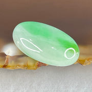 Type A Faint to Bright Apple Green Jadeite Oval Cabouchon Stone For Setting 2.34g 19.3 by 10.6 by 6.2mm - Huangs Jadeite and Jewelry Pte Ltd