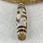 Natural Powerful Tibetan Old Oily Agate 6 Eyes with Zha Ji La Mu Female Cai Shen Carvings Dzi Bead Heavenly Master (Tian Zhu) 三眼扎基拉姆女财神天珠 12.80g 57.8 by 12.6mm - Huangs Jadeite and Jewelry Pte Ltd