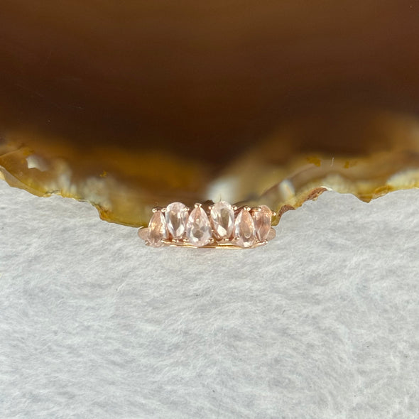 Natural Morganite in 925 Sliver Rose Gold Ring (Adjustable Size) 2.05g 5.0 by 3.6 by 1.5mm - Huangs Jadeite and Jewelry Pte Ltd