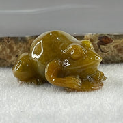 Natural Type A Yellow Jadeite Frog Pendant Charm 18.93g 31.7 by 26.4 by 16.9mm - Huangs Jadeite and Jewelry Pte Ltd