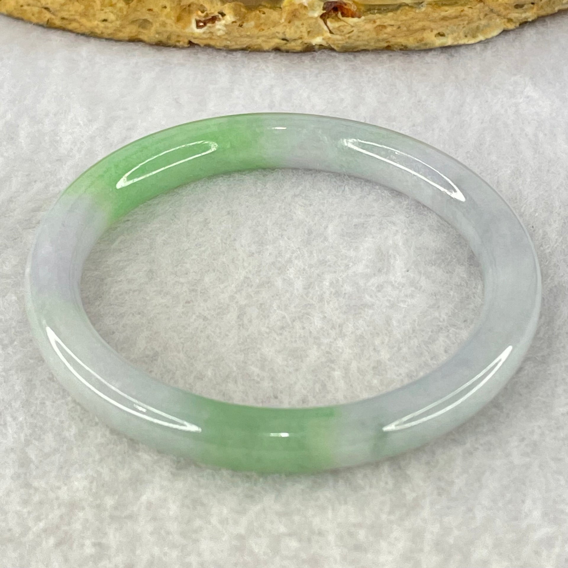 Type A Lavender and Green Jadeite Bangle Internal Diameter 43.0mm 15.29g 6.3 by 6.0mm (Very Very Fine Internal Line) - Huangs Jadeite and Jewelry Pte Ltd