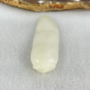 Natural White Nephrite Peapod Pendant 18.22g 60.8 by 19.1 by 11.9mm - Huangs Jadeite and Jewelry Pte Ltd