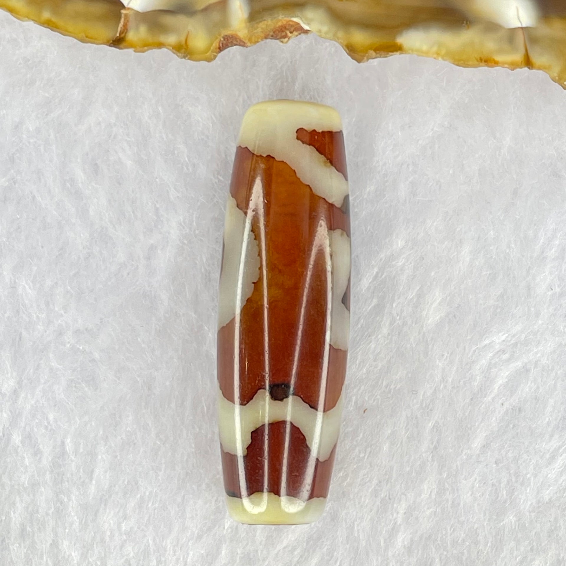 Natural Powerful Tibetan Old Oily Agate Sky Door Serenity 1 Eye Dzi Bead Heavenly Master (Tian Zhu) 一眼天诛 8.66g 38.1 by 12.0mm - Huangs Jadeite and Jewelry Pte Ltd