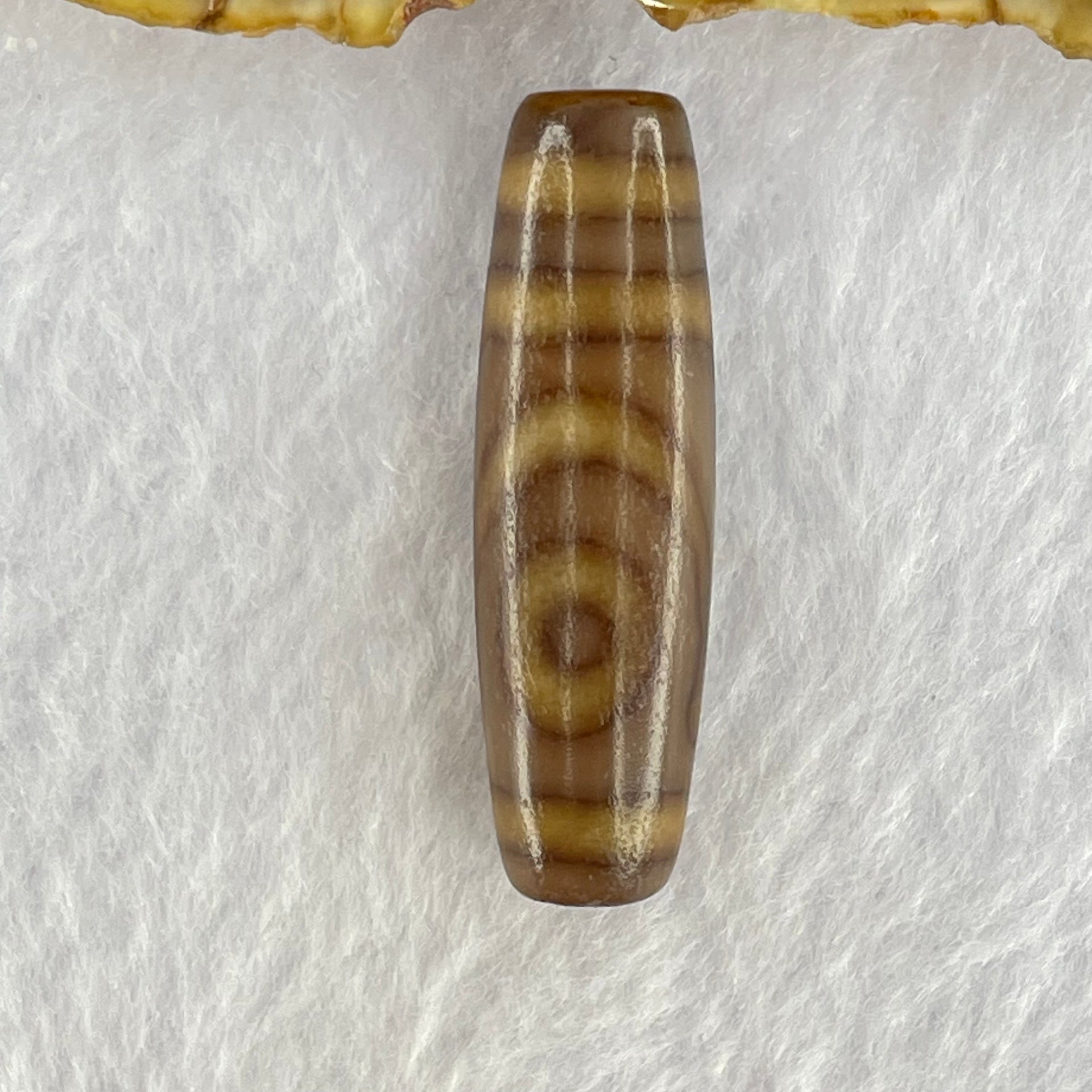 Natural Powerful Tibetan Old Oily Agate 2 Eyes Dzi Bead Heavenly Master (Tian Zhu) 二眼天诛 8.00g 38.9 by 11.6mm - Huangs Jadeite and Jewelry Pte Ltd