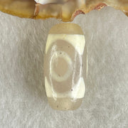 Natural Powerful Tibetan Old Oily Agate 3 Eyes Dzi Bead Heavenly Master (Tian Zhu) 三眼天诛 3.15g 20.2 by 10.2mm - Huangs Jadeite and Jewelry Pte Ltd