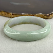 Type A Light Blueish Green with Brown and Lavender Jadeite Bangle Internal Diameter 58.3mm 58.11g 14.0 by 7.7mm (Slight Internal Lines) - Huangs Jadeite and Jewelry Pte Ltd
