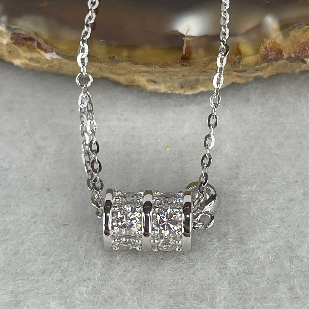 Dainty Moissanite Barrel Key Pendant - S925 Sterling Silver - 3.06g Solid Silver "Unlock Your Potential" Necklace - D VVS1 Sparkly Minimalist Jewelry 39-42cm