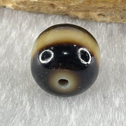 Natural Powerful Tibetan Old Oily Agate 1 Line Dzi Bead Heavenly Master (Tian Zhu) 1.87g 9.9 by 11.0mm - Huangs Jadeite and Jewelry Pte Ltd