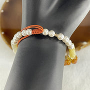 Natural Type A Brownish with Green Jadeite Flowers with Strawberry and Butterfly Charms Bracelet 14.88g 16cm 8.3 by 6.2mm - Huangs Jadeite and Jewelry Pte Ltd