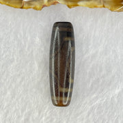 Natural Powerful Tibetan Old Oily Agate 3 Eyes Dzi Bead Heavenly Master (Tian Zhu) 三眼天诛 8.27g 38.3 by 11.8mm - Huangs Jadeite and Jewelry Pte Ltd