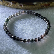 Very Good Grade Natural Purplish Black Tourmaline Crystal Bracelet 4.45g 13.5cm 4.4mm 41Beads - Huangs Jadeite and Jewelry Pte Ltd