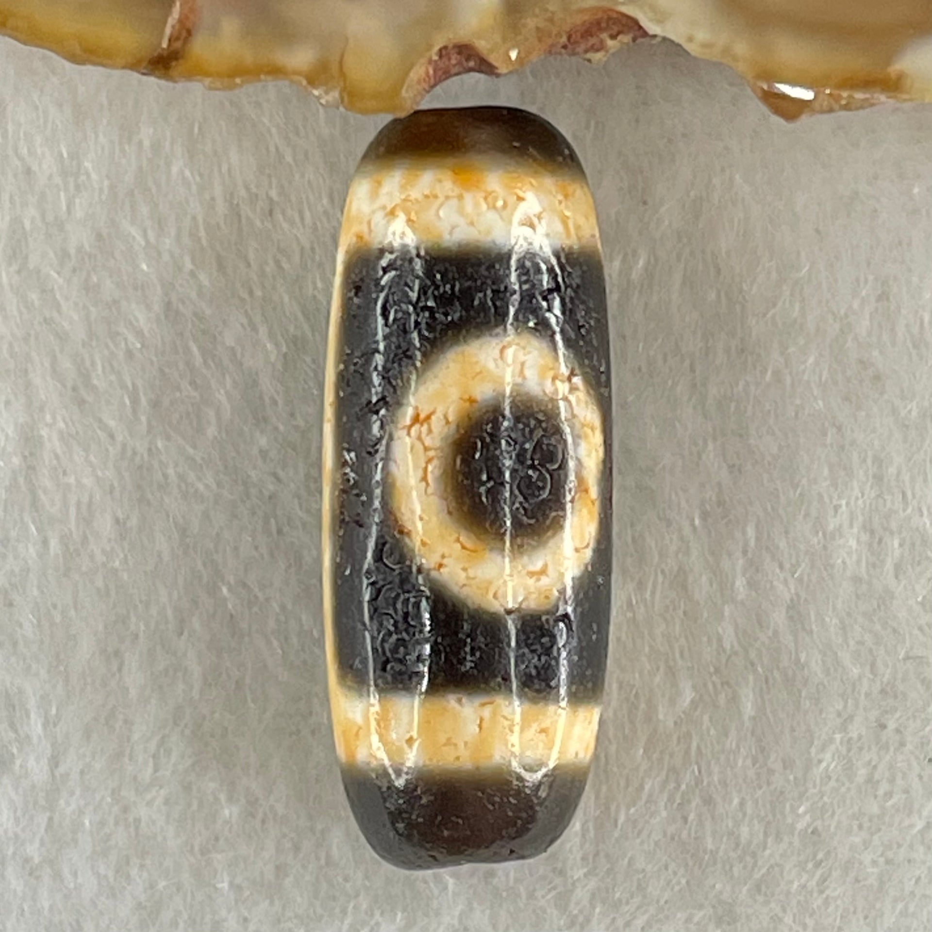 Natural Powerful Tibetan Old Oily Agate 2 Eyes Dzi Bead Heavenly Master (Tian Zhu) 二眼天诛 4.21g 26.7 by 10.2mm - Huangs Jadeite and Jewelry Pte Ltd