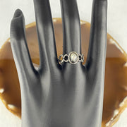 Natural Greyish Black Obsidian Ring in S925 Sliver 1.94g 7.1 by 5.0 by 2.5mm (Adjustable Size) - Huangs Jadeite and Jewelry Pte Ltd