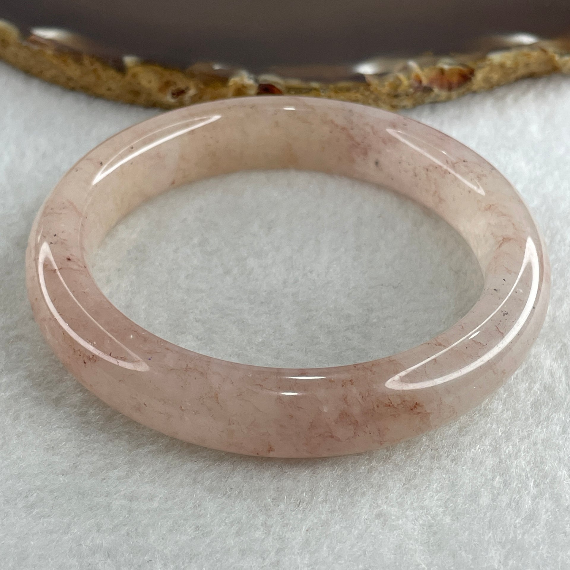 Natural Rose Quartz Bangle 54.77g Inner Diameter 58.4mm 13.0 by 10.0mm (Slight Internal Line) - Huangs Jadeite and Jewelry Pte Ltd