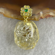 Natural Citrine Pebble Pendant in Gold Plated 7.47g 17.5 by 15.4 by 14.6mm - Huangs Jadeite and Jewelry Pte Ltd